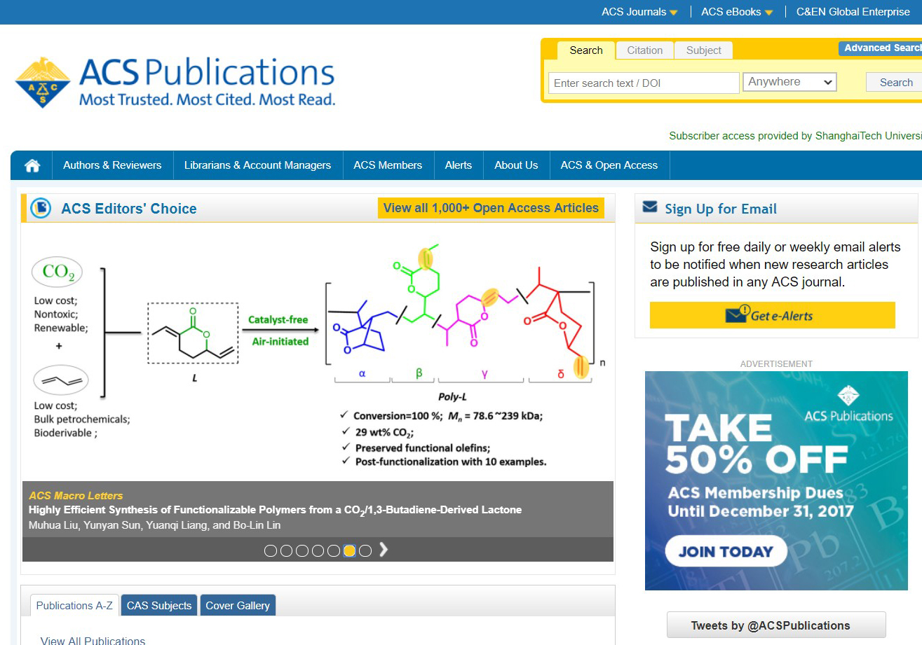 ACS Editors' Choice Features Lin Group Research