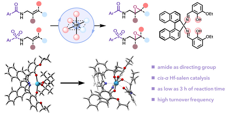 物质学院李智课题组在铪-Salen催化的烯基酰胺的高效不对称环氧化方面取得进展