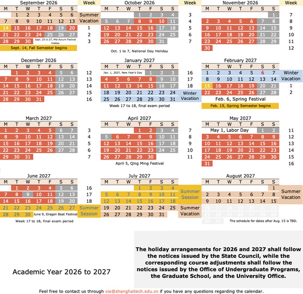 Academic Year 2026–2027